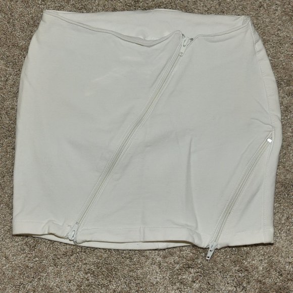 White double-zipper miniskirt from Brazil - Picture 1 of 6